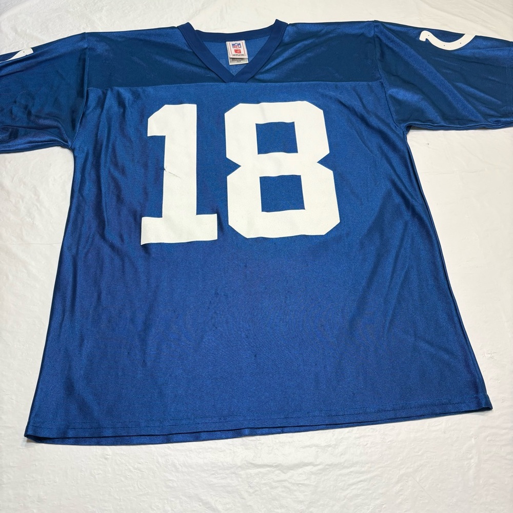 NFL Blue and White #18 Football Jersey